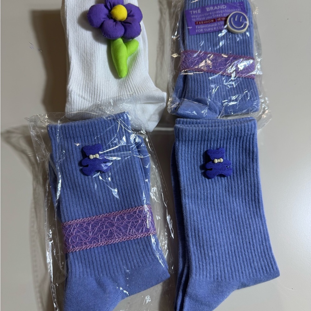 Purple and White Socks Set - Picture 3 of 3